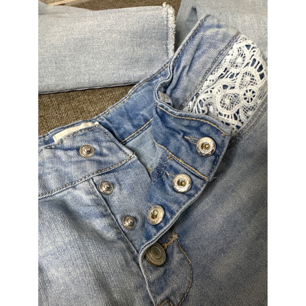 Girls Skinny Jeans Bundle Wonder Nation Size 12 Light Wash Lace Detail 2 Pairs - Picture 11 of 12